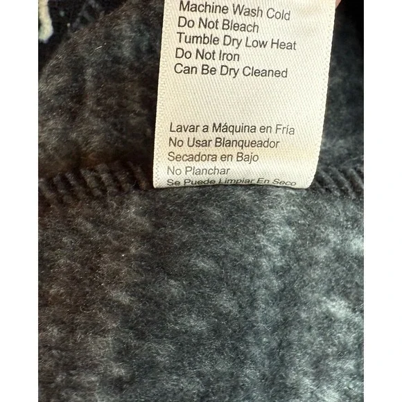 Jachs Cabin Fair Isle 1/4 Snap Pullover Black White Women's Size L EUC Cozy - Picture 11 of 12